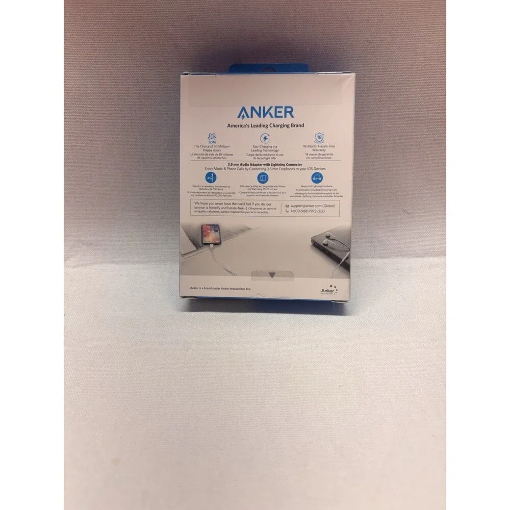 Anker A8193 to 3.5mm Audio Adapter MFi-Certified New Sealed iPad iPhone iPod